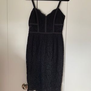 Express Lace Body Con Midi Dress